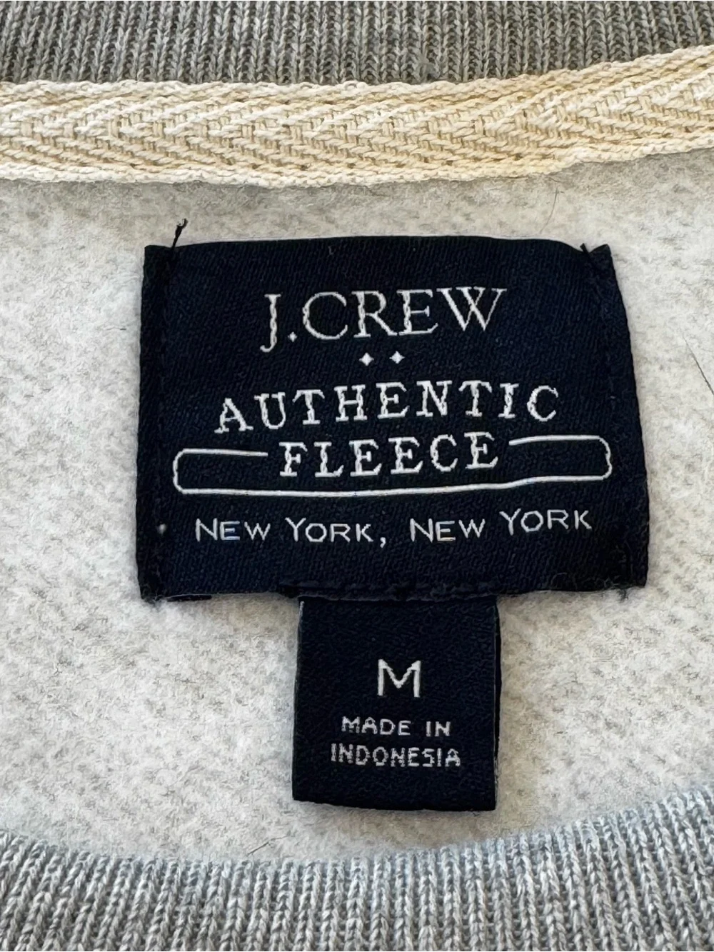 J.Crew Authentic Fleece Pointer Dog Graphic Crewneck Sweatshirt Gray Medium